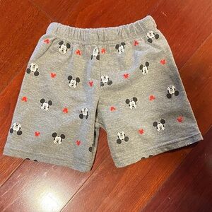 Disney Gray Kids Shorts with Mickey Mouse Pattern